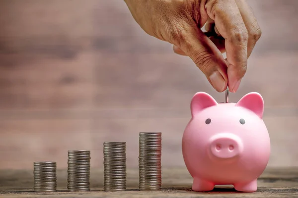 Ahorre Dinero Banca Cuenta Para Concepto Finanzas Piggy Bank Con —  Fotos de Stock