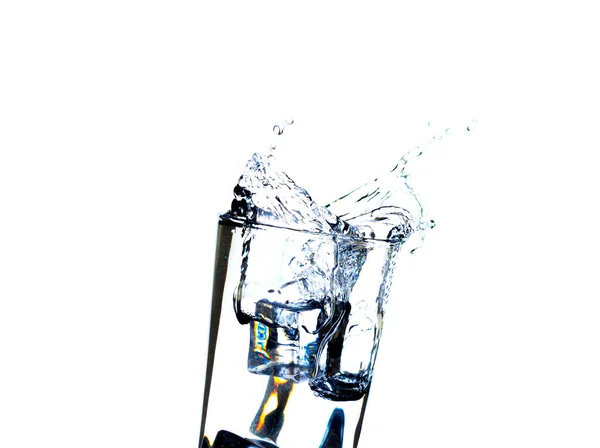 Image Pouring Drinking Water Glass Makes One Feel Refreshed Isolated — Foto Stock