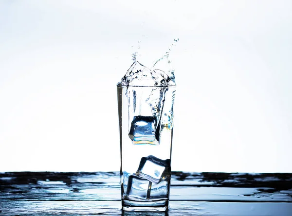 Image Pouring Drinking Water Glass Makes One Feel Refreshed Isolated — Foto de Stock