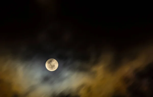 Luna Con Cielo Nocturno Nube Luz Luna Llena — Foto de Stock