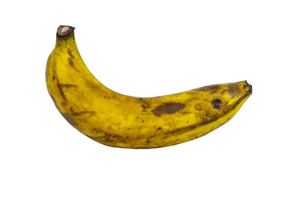 Гнилой Банан Изолирован Белом Фоне Клиппинг Путь — стоковое фото