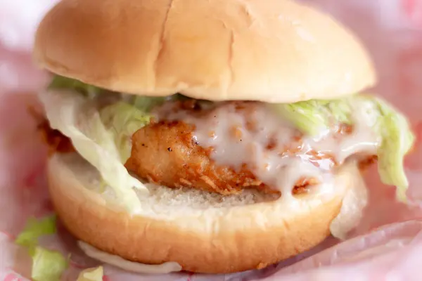 Chicken Hamburger Blurred Background