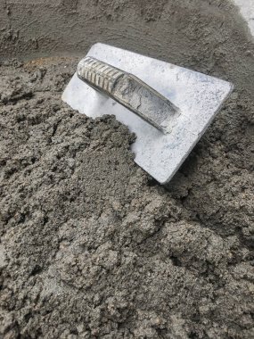İnşaat konsepti, beton, çimento, kum karışımı inşaat için güçlü bir beton, çimento tozu.