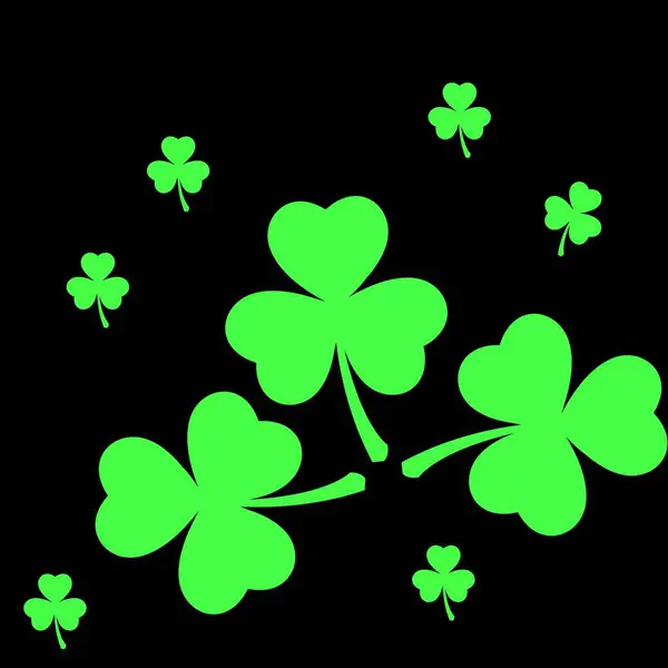 Patricks Day Semester Shamrock Klöver Gratulationskort Grönt Shamrock Löv Symbol — Stockfoto