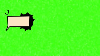 Metin Balonu Canlandırması Yeşil Ekranda Bir Satırda Görünüyor