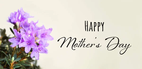 Happy Mothers Day card with rhododendron flowers