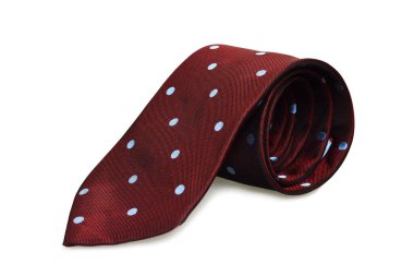 kırmızı noktalı kravat beyaz arkaplanda izole edildi