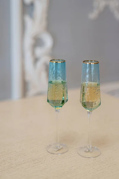 Wedding Glasses Wine Champagne Crystal — Stock Photo, Image