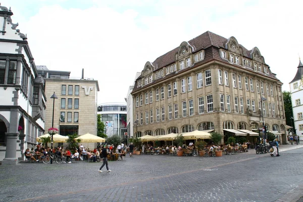 Paderborn, North Rhine-Westphalia, Germany, juli, 18, 2020, View of the restaurant with outdoor gastronomy Bar Celona