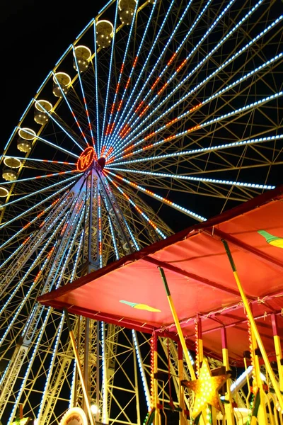 Carousel Ferris Wheel Fair Tivoli Libori Paderborn Northrhine Westfalia Germany — 스톡 사진