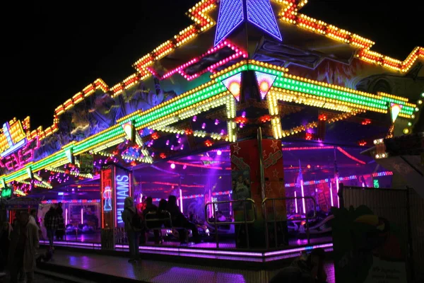 Paderborn Nrw Germany Juli 2023 Car Scooter Illuminated Carousel Folkfestival — Stock Photo, Image