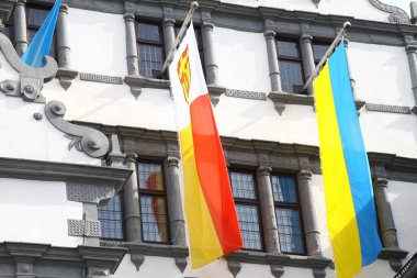 Paderborn, Kuzey Ren-Vestfalya, Almanya 'da Weser Rönesans mimarisinin tarihi belediye binası.,