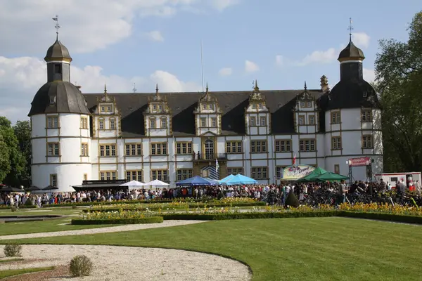 stock image paderborn, nrw, germany, may, 09th. 2024, beer festival in the castle park of schlo neuhaus with many visitors and guests