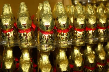 Paskalya 2025 için paskalya tavşanlarının yakın çekimleri.