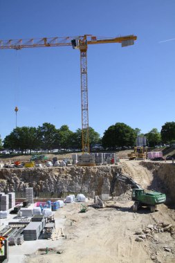 Paderborn, Kuzey Ren-Vestfalya, Almanya, 12 Mayıs 2025, Paderborn Üniversitesi 'nin genişletilmesi için inşaat çalışmaları,