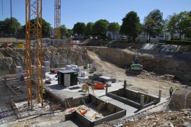 Paderborn, Kuzey Ren-Vestfalya, Almanya, 12 Mayıs 2025, Paderborn Üniversitesi 'nin genişletilmesi için inşaat çalışmaları,