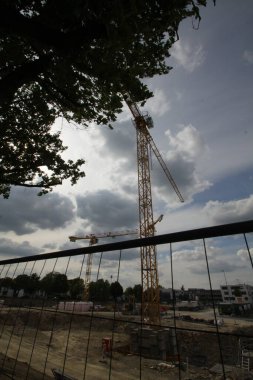 Paderborn, Kuzey Ren-Vestfalya, Almanya, 21 Mayıs 2025, Paderborn Üniversitesi 'nin genişletilmesi için inşaat çalışmaları,