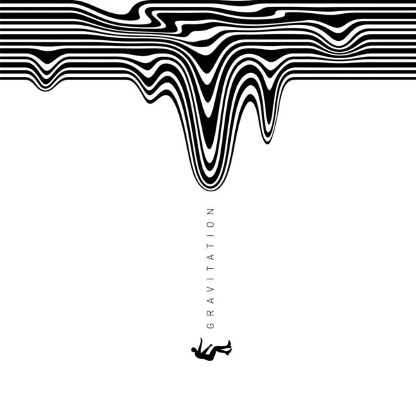 Гипнотическая Оптическая Векторная Иллюстрация Многомерные Волны Текущие Река Человеческим Телом Лицензионные Стоковые Иллюстрации