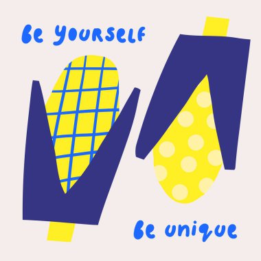 Motivasyon kartı. Güzel el çizimi, nasırlı komik bir çizim. Kartpostal, kapak, sosyal medya paylaşımı.