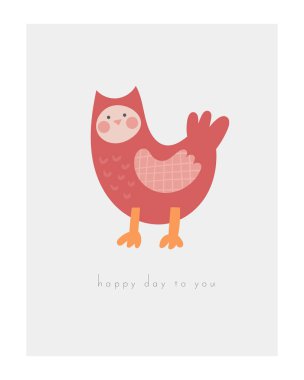 Peri masalı bebek duşu kartpostalında el çizimi sihirli kuş resmi var. Büyülü kapak, sayfa, şablon, afiş, poster, doğa unsurlarıyla birlikte baskı. Mitoloji çocuklar için büyüleyici bir arka plan