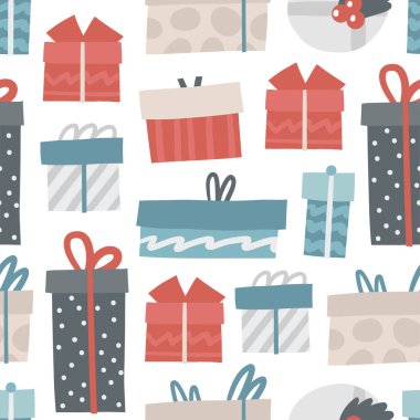 Güzel bir kış Noel 'i, kusursuz bir düzen. Gülünç el çizimi tekrarlanabilir desen, çiçekler, doğa, gökkuşağı, prenses kurbağa. Kış mevsimi, Noel, kutup, kutup temalı arka plan