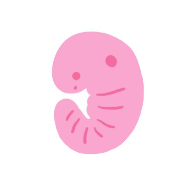 Güzel bilim temalı kompozisyon, komik elle çizilmiş kartpostal insan hayvan embriyosu. Okul, fen ve eğitim konuları