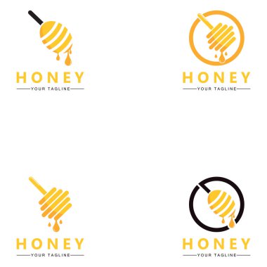 Bal tarağı logo arıları vektör tasarımı