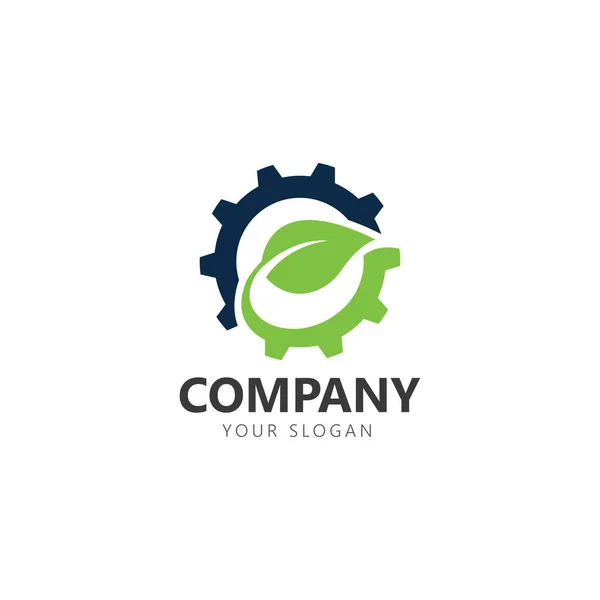 Ispirazione Design Del Logo Leaf Gear — Vettoriale Stock