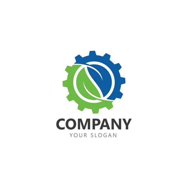 Ispirazione Design Del Logo Leaf Gear — Vettoriale Stock