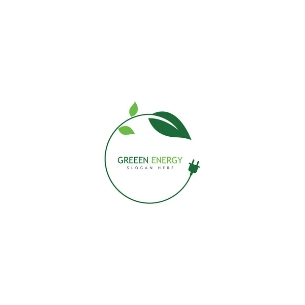 Öko Grüne Energie Logo Design Vorlage — Stockvektor
