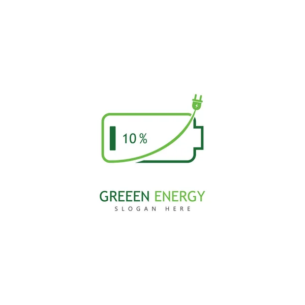 Modèle Conception Logo Énergie Verte Écologique — Image vectorielle