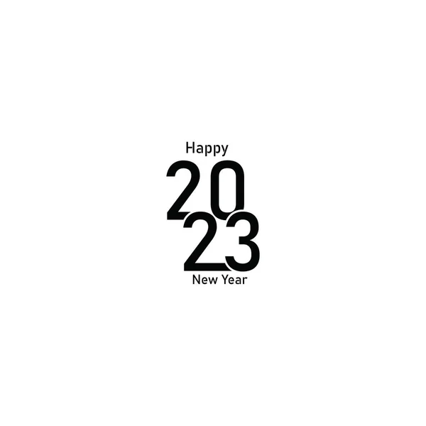 Mutlu Yıllar 2023 Metin Logosu Sembol Şablonu — Stok Vektör
