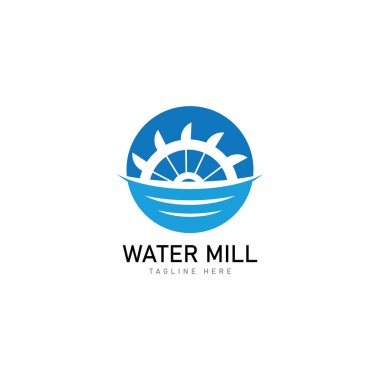 Su değirmeni logo vektör ikonu tasarımı