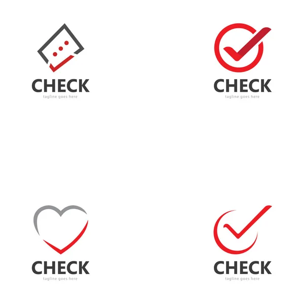 Checkliste Häkchen Markieren Logo Vorlage Vektor — Stockvektor