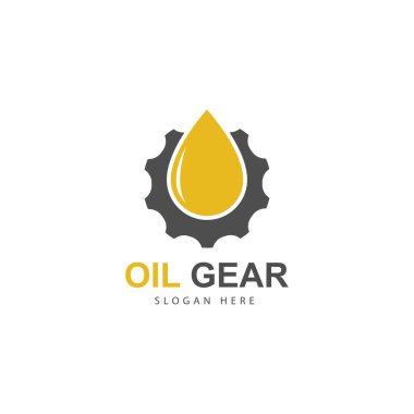 Motor yağı logosu. Kayganlaştırıcı ve teçhizat bırakın. vektör illüstrasyonu
