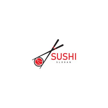 Suşi logosu Japon yemeği Asyalı yemek restoranı ikonu