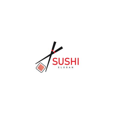 Suşi logosu Japon yemeği Asyalı yemek restoranı ikonu