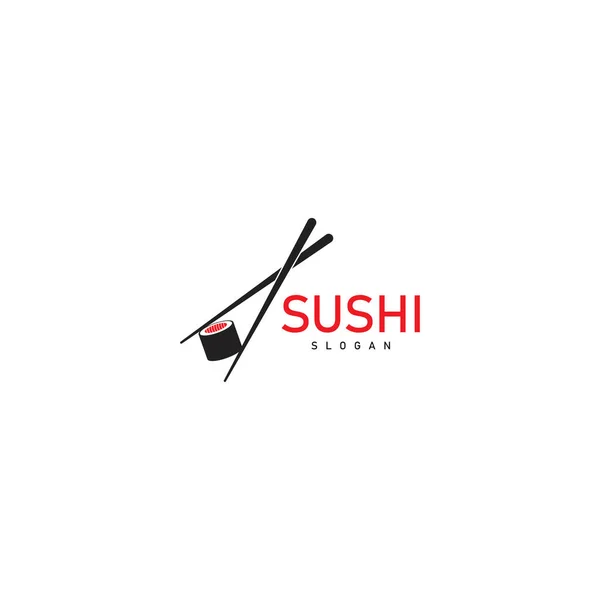 Λογότυπο Σούσι Ιαπωνικό Φαγητό Ασιατικό Εστιατόριο Τροφίμων Εικονίδιο — Διανυσματικό Αρχείο