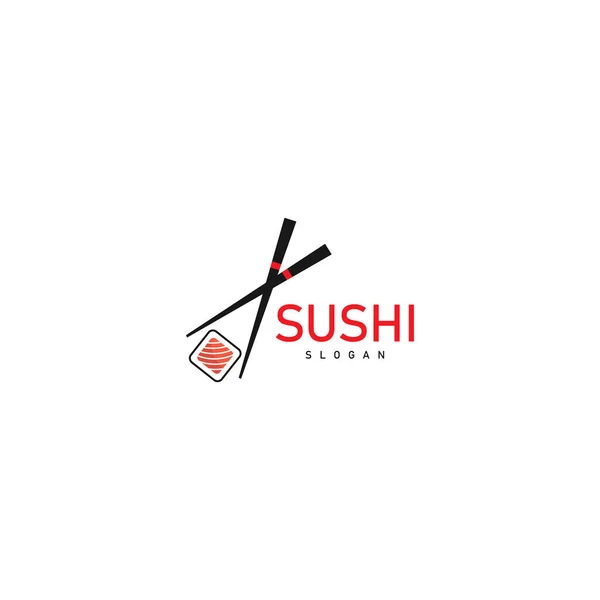 Λογότυπο Σούσι Ιαπωνικό Φαγητό Ασιατικό Εστιατόριο Τροφίμων Εικονίδιο — Διανυσματικό Αρχείο