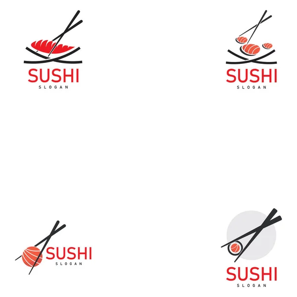 Sushi Logo Japonês Comida Asiática Restaurante Ícone — Vetor de Stock