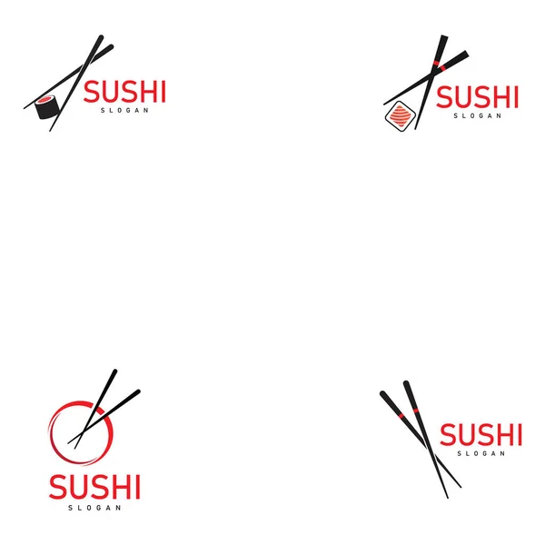 Sushilogoen Japansk Mat Asiatisk Matrestaurant Ikon – stockvektor