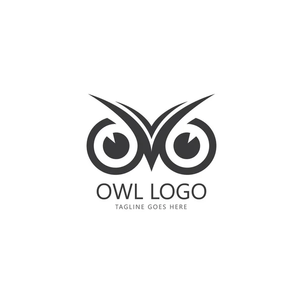 Búho Ojo Logotipo Diseño Plantilla — Vector de stock