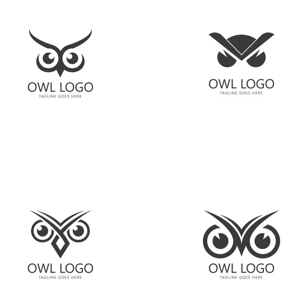Búho Ojo Logotipo Diseño Plantilla — Vector de stock