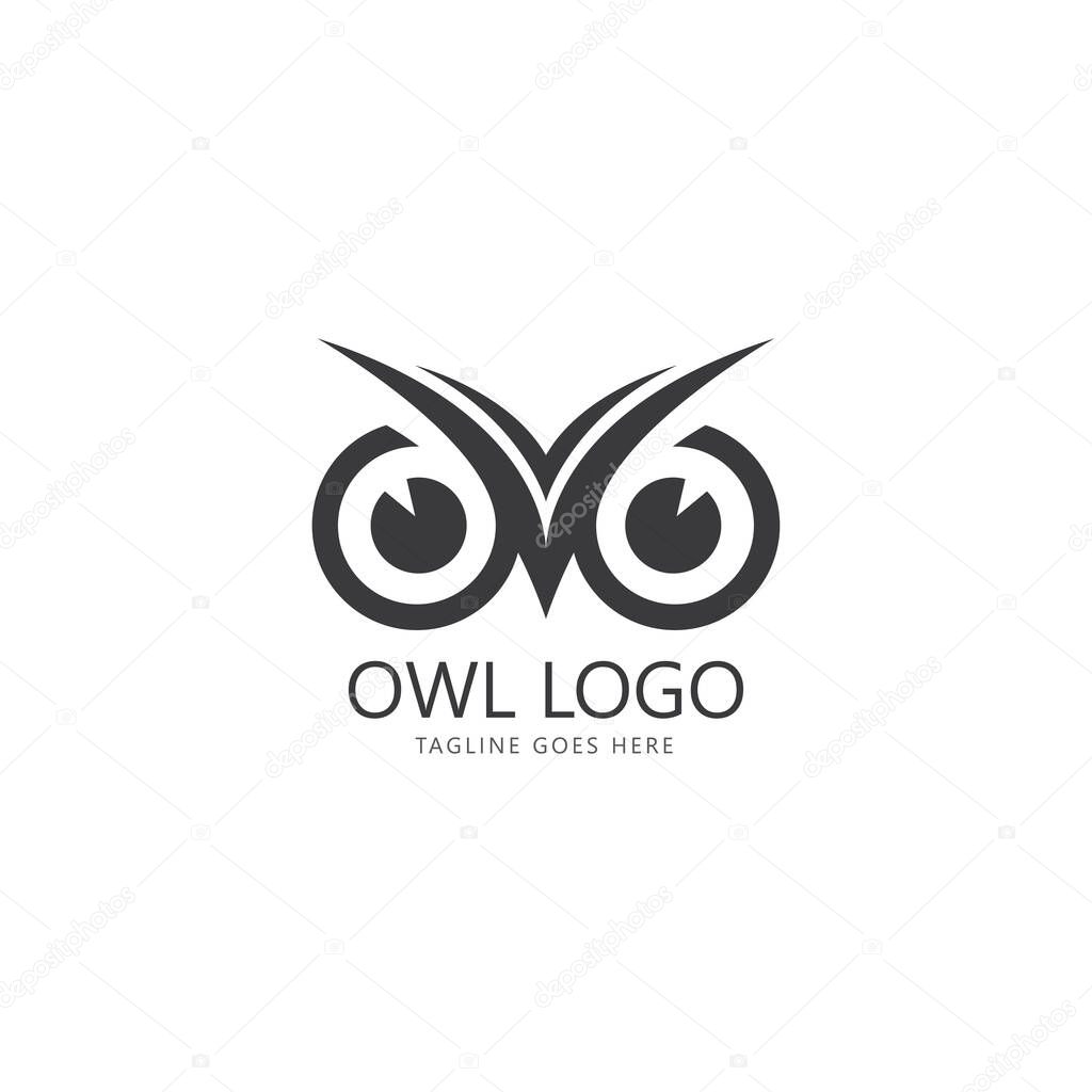 Owl eye logo design template