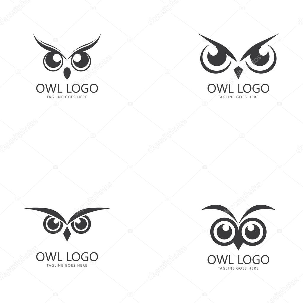 Owl eye logo design template