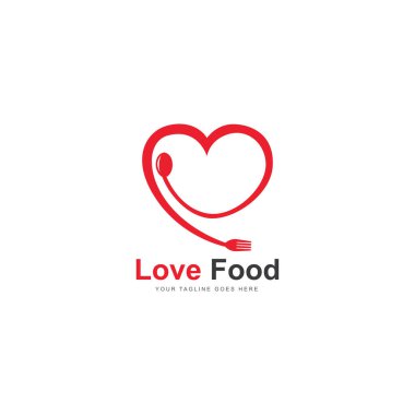 Love Food Logo Template Vector