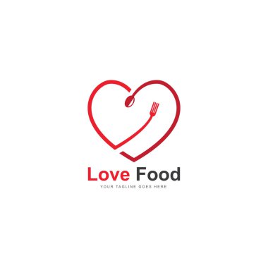 Love Food Logo Template Vector