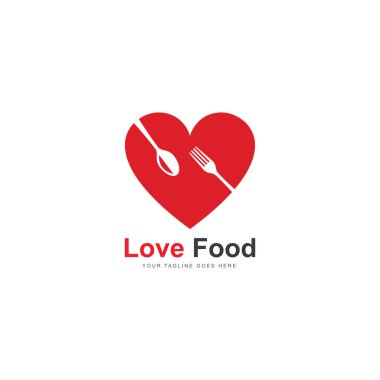 Love Food Logo Template Vector