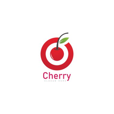 cherry logo  fruit fresh icon symbol vector illustration