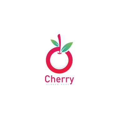cherry logo  fruit fresh icon symbol vector illustration